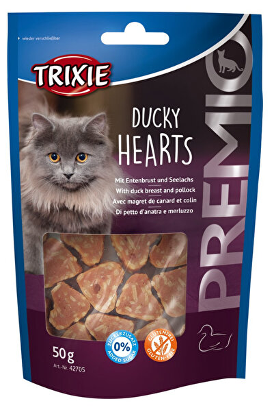 Trixie Cat Treats, Premio, Duck and Fish Hearts, 50 g, 42705