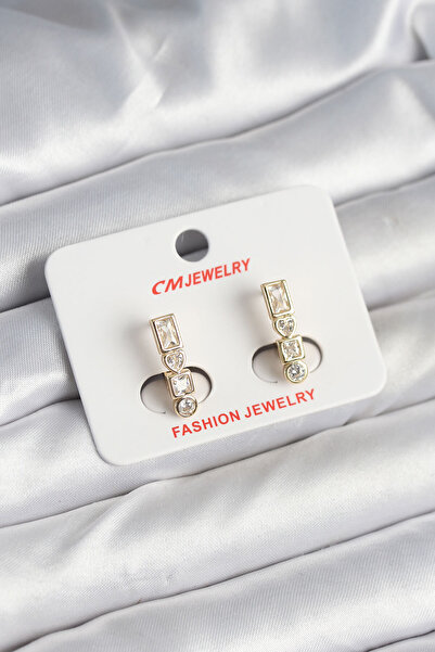 Generic Brand Brass Gold Color Zircon Stone Vintage Women's Earrings
