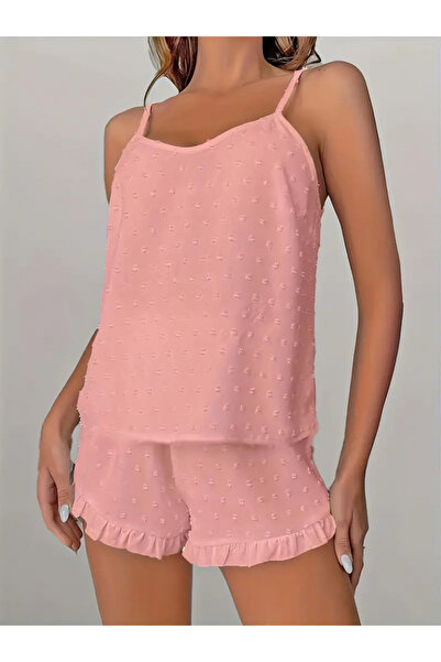 shopivastore Poet Women's Rope Strap Undershirt and Bottom Pom Pom Detailed A...