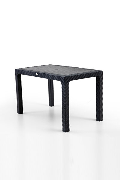 Evdemo Rattan 75x125 cm Masa Siyah