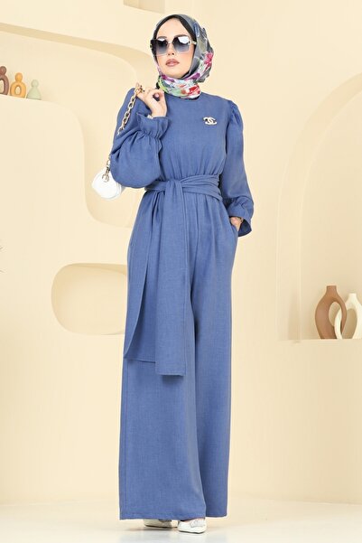 ModaMerve Beli Bağlamalı Sofia Tulum 2689SL432-MS İndigo