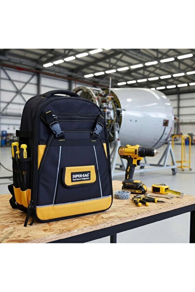 BİTERSE Maxtool L Boy Boş Bez Sırt Takım Çantası İmperteks Keten Çanta Super-...