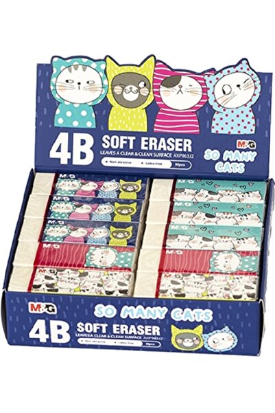 M&G Online Guma de sters alba, So many cats, dimensiune regular, 30 buc/display, M&G