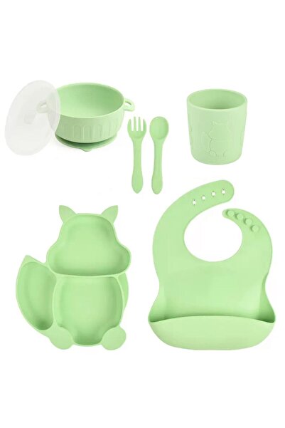 Denn Store Set hranire din silicon pentru copii – 6 piese, din silicon BPA free, 6+ luni diversificare