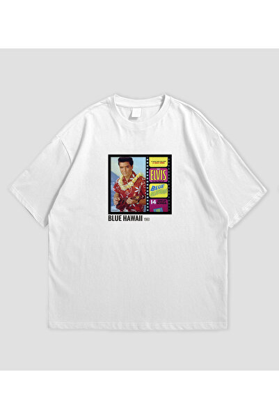 SVART WEAR Elvis Presley - Tricou oversize unisex Blue Hawai