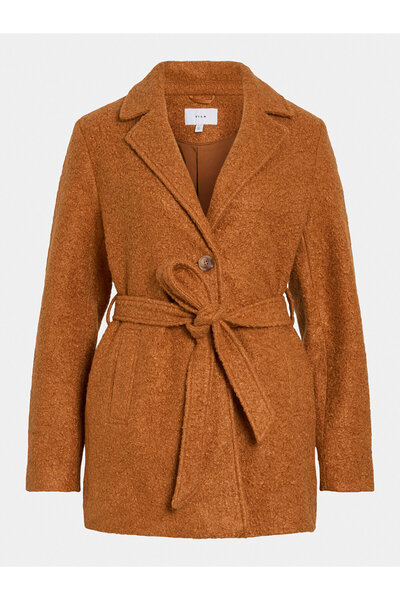 VILA Γυναικείο παλτό ελαφρύ εφαρμογής 14094308 Καφέ