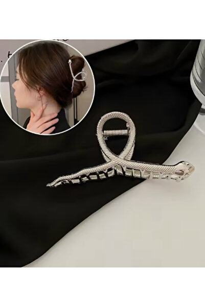 cityvision Silver Color Metal Snake Model 11 cm Luxury Hairpin