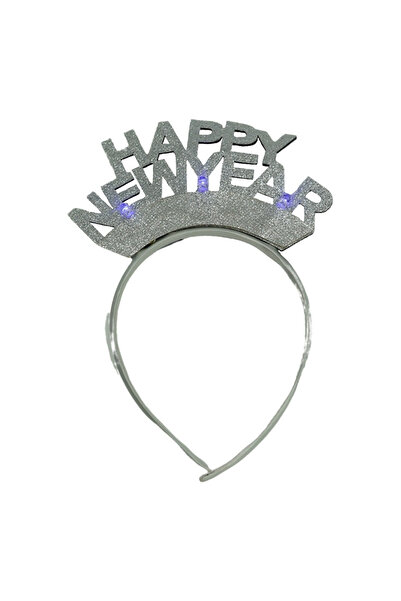 Flippy Happy Newyear headband/circle, metallic gray color, standard size,