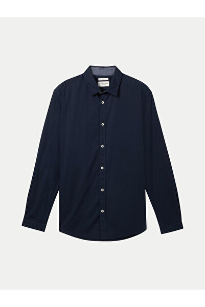 Tom Tailor Ανδρικό Πουκάμισο 1037435 Μπλε Σκούρο Μπλε