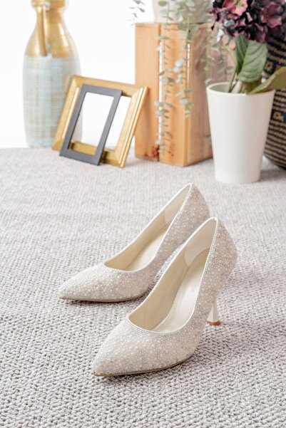 Egepass Diva Pearl-Detail Bridal Shoes Women's Stiletto Shoes