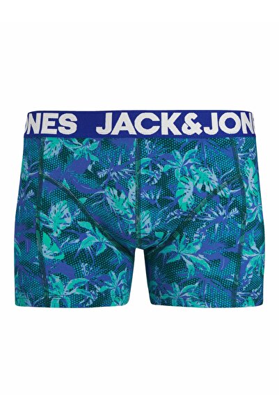 Jack & Jones Men's Navy Blue Jactropical Flower Trunks 3 Pack Boxer 12285155-Skycaptai
