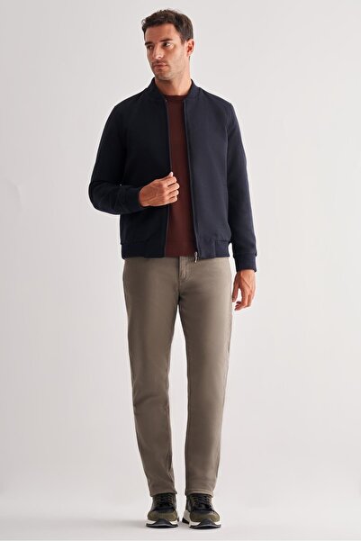 İmza Dark Navy Blue Cashmere College Collar Plain No Slit Full Lining Comfort Fit Classic Coat 1007245159