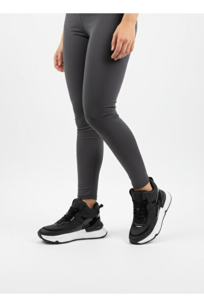 Limeo Women's Black High-Top Thick Sole Lace-Up Sports Boots