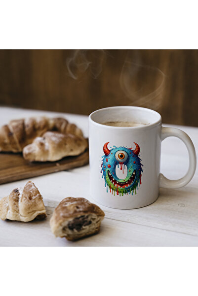 Kupa كوب بحرف O، هدية كوب بحروف الوحوش اللطيفة مصنوع من البورسلين