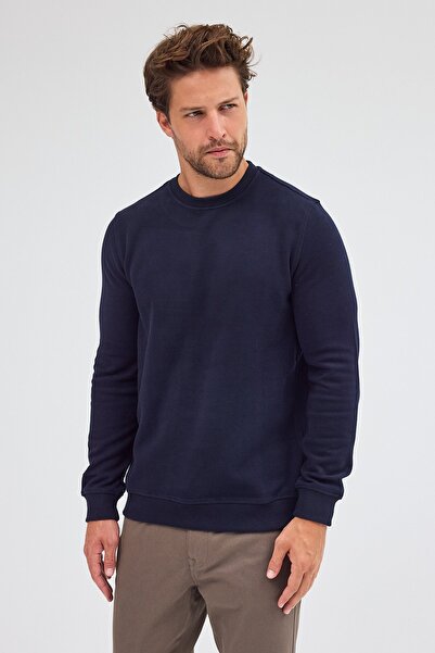 İmza Μπλουζάκι με μακρύ μανίκι με λαιμόκοψη από βαμβακερό άνετο φούτερ 1013255150