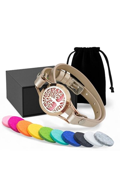 zioda smart essentials Aromatherapy Bracelet, zioda smart essentials®, Tree of Life, golden medallion, golden strap