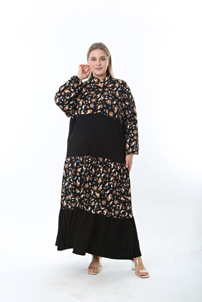 XL Modam Women's Patterned Lycra Plus Size Dress