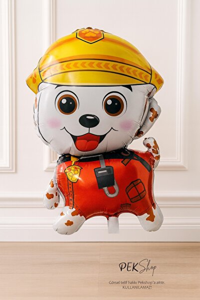 PEKSHOP İtfaiye Köpeği Folyo Balon Paw Patrol Marshall Balon