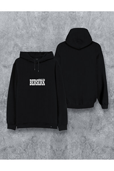 MODA هوديي سويت شيرت أسود بطبعة بيرسيرك