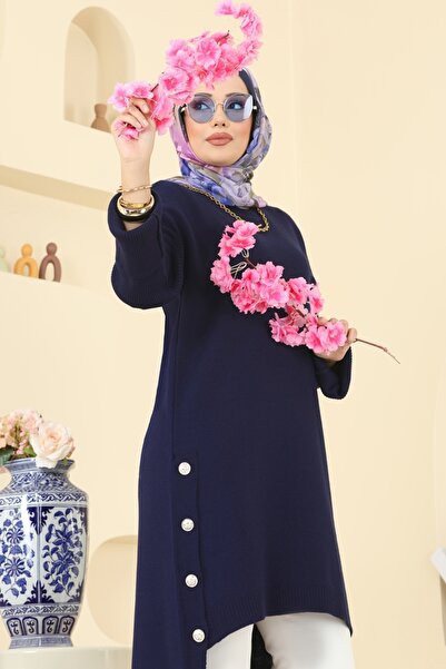 ModaMerve Düğme Detay Yırtmaçlı Tunik 2716AYD574-MS Laci