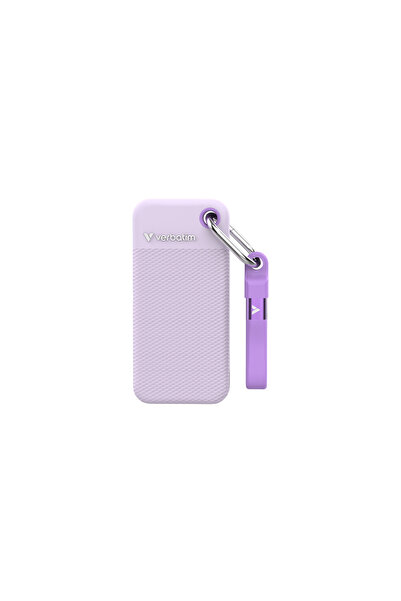 Verbatim Unitate SSD Elegance Pocket 1TB USB 3.2 Gen 2, alb/violet, cu carcase bicolore