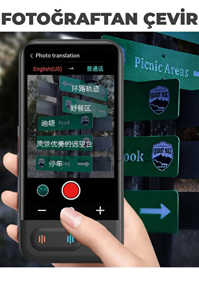 Genel Markalar Ai Destekli 139 Dil Çeviri Cihazı – 0.5 Saniyede Anında Çeviri, Fotoğraf & Sesli Çeviri, ChatGPT