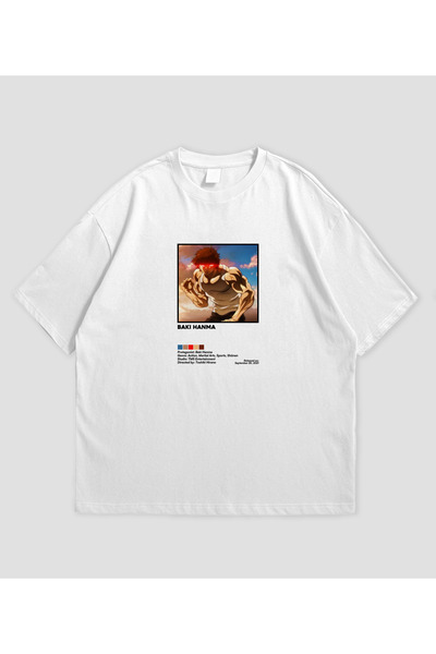 SVART WEAR تي شيرت باتشي هانما - تي شيرت كبير الحجم للجنسين من الأنمي