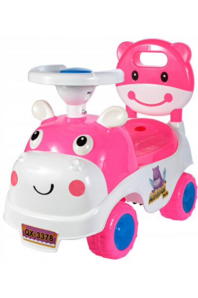 MalPlay Ride-On copii fara pedale Hipcio Walker Pink cu spatar inalt, compart...