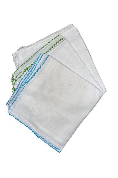 mih avm iç tülbent beyaz 3 adet 80x80 cm renkli kenar
