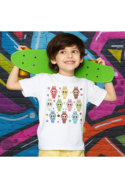 OEM Tricou unisex alb cu imprimeu Labubu, 100% bumbac, alb, 580