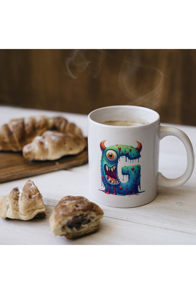 Kupa كوب بحرف G، كوب بحروف الوحوش اللطيفة هدية من البورسلين