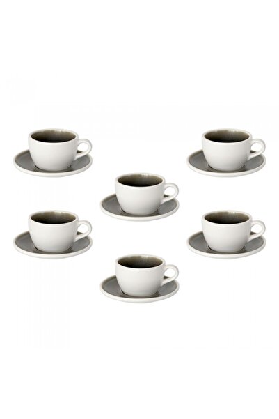 Culinaro Set pentru ceai 12 piese portelan Ivy White, cesti 220ml cu farfurioare