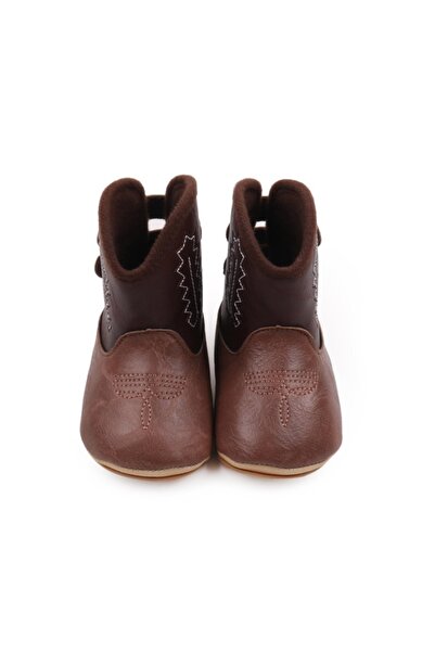 Superbaby Baby boots, brown, cowboy style, with flexible sole