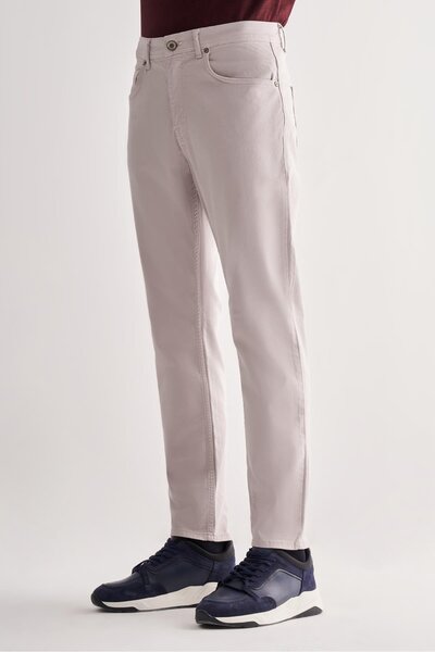 İmza Stone Color Casual Slim Fit 5-Pocket Straight-Leg Pants 1003255321