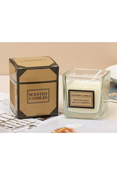 Flippy Scented Candle, Transparent Glass, Essential Oil, 4.8 x 5.4 x 5.5 cm, Jasmine, White