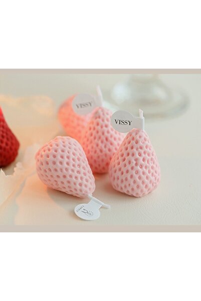 Flippy Set of 6 Scented Strawberry Candles, 30 min, 78 g, Pink/Red