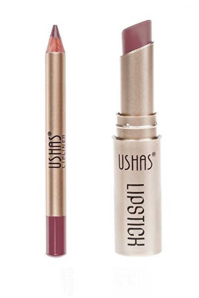 Ushas Cosmetics Σετ κραγιόν και μολυβιών χειλιών Nude 3,8 γρ.
