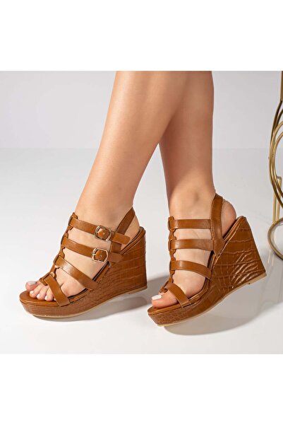 BMoD Sandale cu platformă maro pentru femei MOD11499