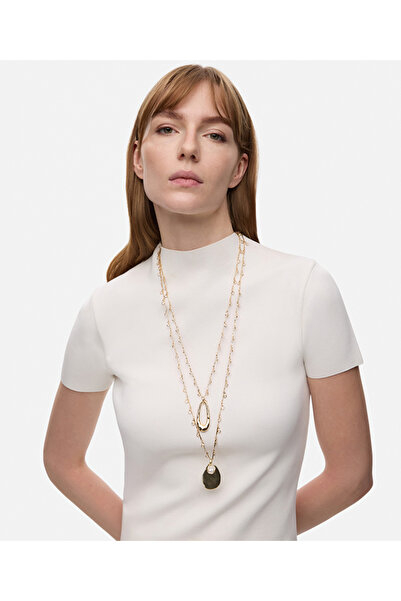 İpekyol Kristal taşlı ve suni incili kolye seti