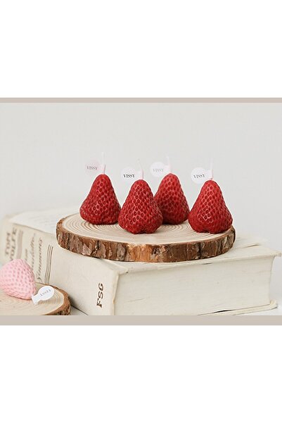 Flippy Set of 9 Scented Candles - Strawberry Model, Burn 30-45 min, 117 g, 9.3x9.3x3.8 cm, Red
