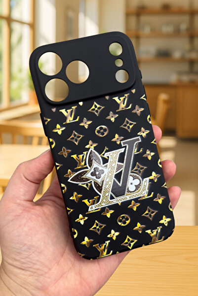 Vip Case iPhone 17 Pro Uyumlu LV Desenli Silikon Darbe Emici Klasik Korumalı Rubber Kılıf