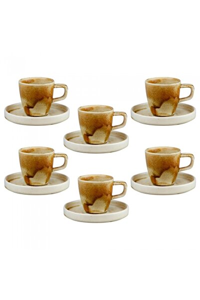 Culinaro Set pentru cafea 12 piese portelan SAHARA 90ml , cesti cu farfurioare