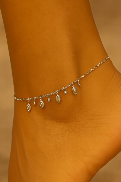 TAKIŞTIR Silver Color Stone Detailed Anklet