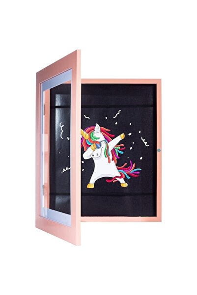 GOLD MARKET MDF Wood Photo Frame with A4 Storage Space and Safety Glass – Elegant Pink