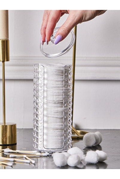 Limeks Home منظم مكياج فردي من ديسك بي قطن يو كي دايماس دي منقوش