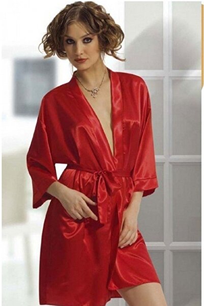 mdm style Women's Satin Short Dressing Gown 652