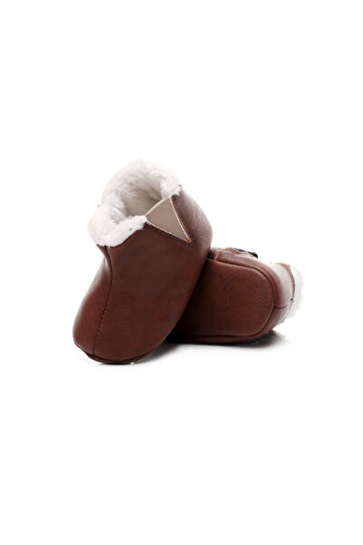 Superbaby Dark brown fur lined baby booties - Simply