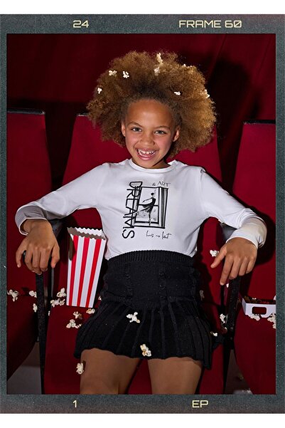 MAYORAL Κοριτσίστικο μακρυμάνικο μπλουζάκι με τύπωμα εκρού 7017