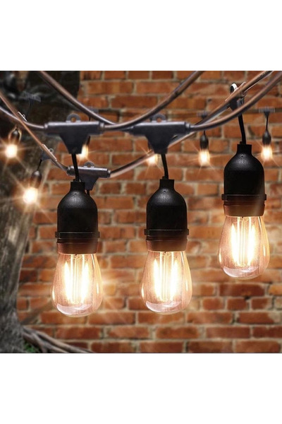 Wertcraft Ghirlanda luminoasa de exterior 20 becuri (2 LEDuri Filament), 20 M, 220 V interconectabil, cablu ne