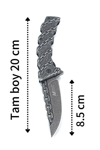 Nokta Outdoor KAMP OUTDOOR ZİNCİR İŞLEMELİ MODEL MTECH ÇAKI 20 CM KEMER KLİPSLİ